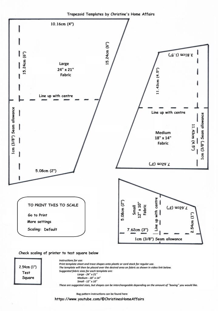 Trapezoid Printable Bag Templates 3 sizes – Stitch This – More Than You ...