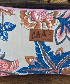 Upcycled Toiletry/Cosmetic Bag - Pink/Blue