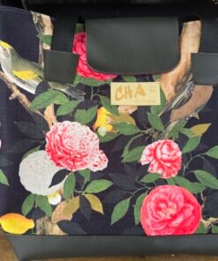 Upcycled Handbags - Black Camelias/Bananas