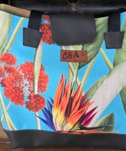 Upcycled Handbags - Turquoise Bird of Paradise/Bananas
