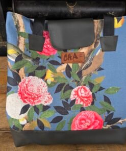 Upcycled Handbags - Blue/Grey Camelias & Pineapples