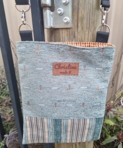 Crossbody Bag with Internal Pocket - Pastel Mint & Grey