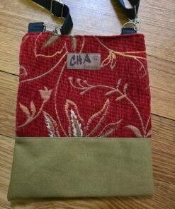 Crossbody Bag with Internal Pocket - Shades of Red & Mustard