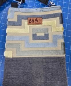 Crossbody Bag with Internal Pocket - Flocked pastel & Grey