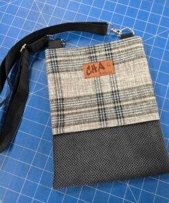 Crossbody Bag with Internal Pocket - Tartan Blue