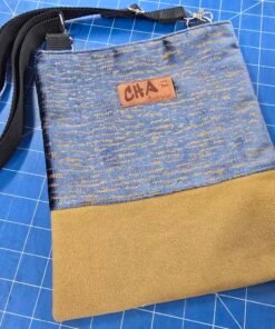 Crossbody Bag with Internal Pocket - Blue/Mustard