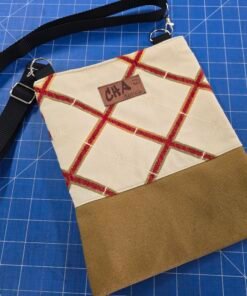 Crossbody Bag with Internal Pocket - Red/Mustard