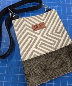 Crossbody Bag with Internal Pocket - Cream/Brown