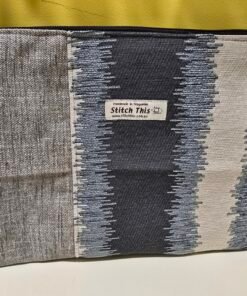 Upholstery Fabric Zippered Pouch - Blue/Grey