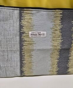 Upholstery Fabric Zippered Pouch - Cream/Grey/Moss