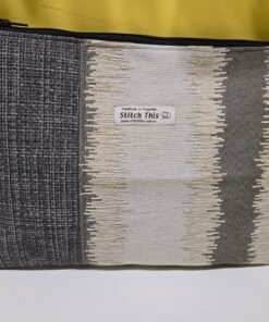 Upholstery Fabric Zippered Pouch - Cream/Grey/Fawn