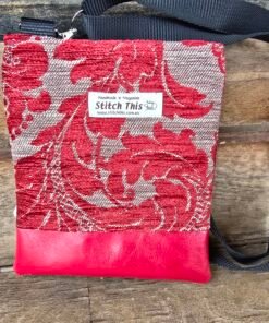 Crossbody Bag (no pocket)- Red & vinyl