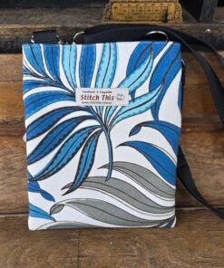 Crossbody Bag (no pocket)- Blue Palm