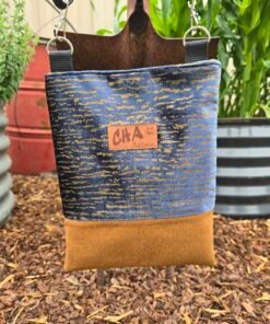 Crossbody Bag with Internal Pocket - Blue/Mustard