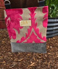 Crossbody Bag with Internal Pocket - Hot Pink/Grey