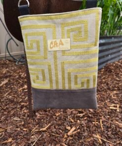 Crossbody Bag with Internal Pocket - Citrus/Lime/Brown