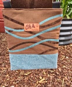 Crossbody Bag with Internal Pocket - Brown/Turquoise