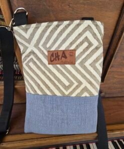 Crossbody Bag (no pocket)- Blue/Fawn