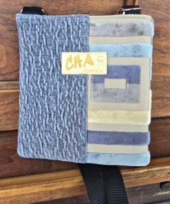 Crossbody Bag (no pocket)- Blue/Grey Geo