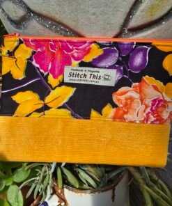 Ultimate Upcycled Zippered Pouch - Floral Delight 01