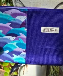 Padded Book Sleeve with Magnetic Closure - Dancing Dolphins 01