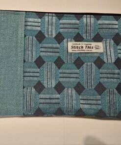 Upcycled Upholstery Fabric Zippered Pouch - Teal/Red