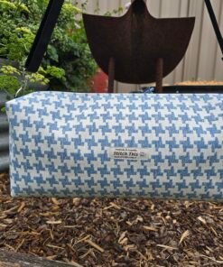 The "Eco-Voyager" Reclaimed Boxy Travel Bag - Houndstooth Blue