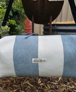 The "Eco-Voyager" Boxy Travel Bag - Denim/Cream