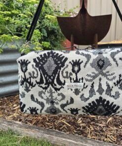 The "Eco-Voyager" Boxy Travel Bag - Black/Ivory