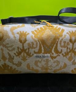 The "Eco-Voyager" Boxy Travel Bag - Mustard/Ivory