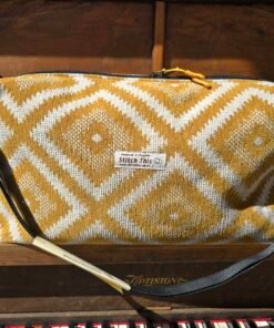 The "Eco-Voyager" Boxy Travel Bag - Mustard Diamond