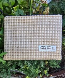 Zippered Toiletry Pouch - Checked Fawn