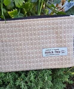 Zippered Toiletry Pouch - Spotted Cream