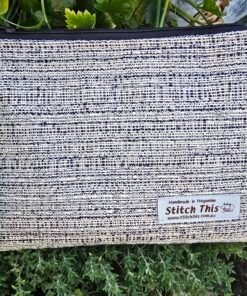 Zippered Toiletry Pouch - Striped Navy