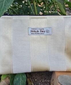 Zippered Pouches - Damask Cream