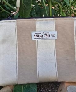 Zippered Pouches - Damask Beige