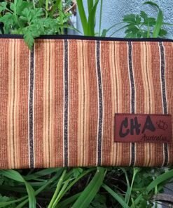 Zodiac Pouch - Gold/Rust Stripes