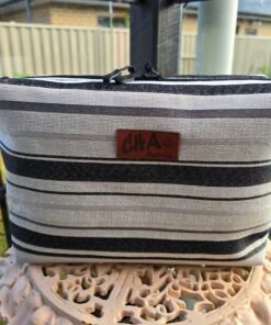 The "Eco-Voyager" Square Boxy Travel Bag - Charcoal Stripe