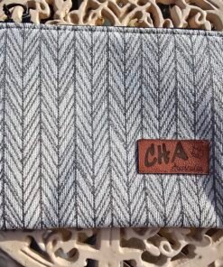 Zippered Pouches - Stripe Pale Grey