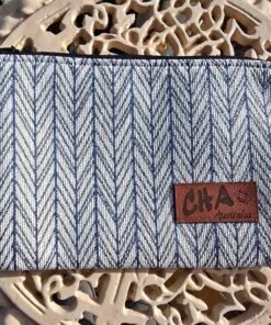 Zippered Pouches - Stripe Blue